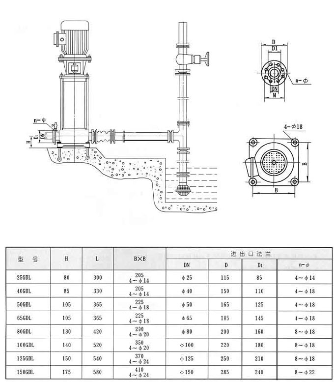 立式多级泵安装图
